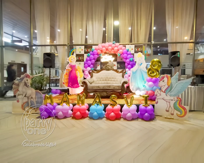 birthday Colourful Princess Themed Birthday Decoration