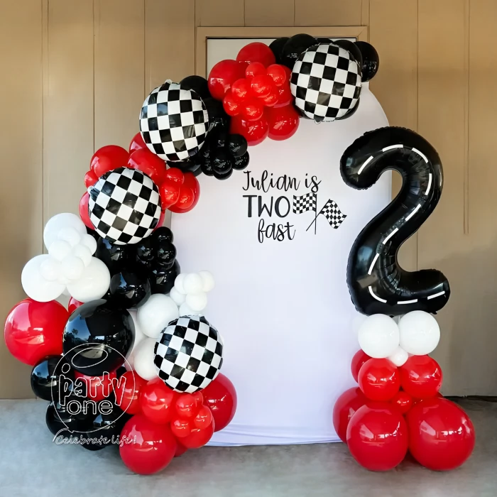 birthday Simple Retro Car Theme Balloon Decoration