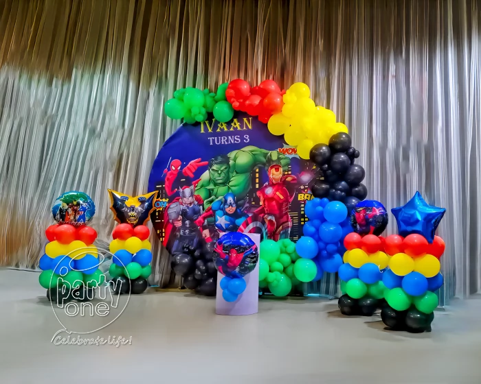 birthday Superhero Theme Birthday Balloon Decoration