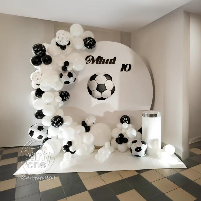 birthday White Football Theme Balloon Decoration
