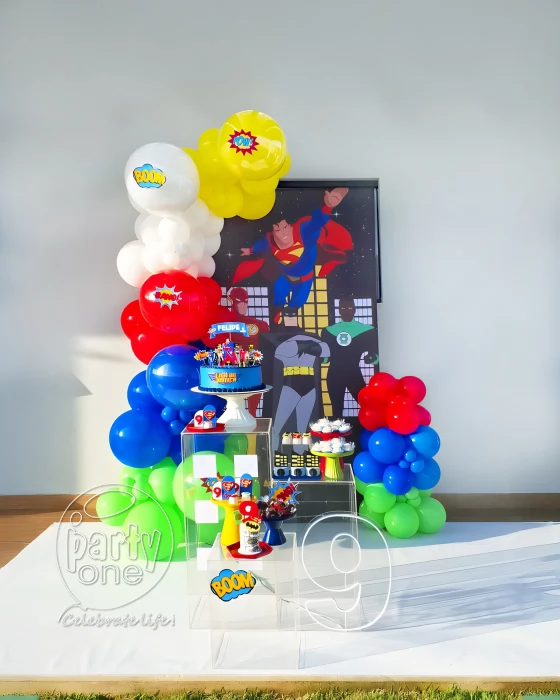birthday Multi Colour Superman Theme Decoration