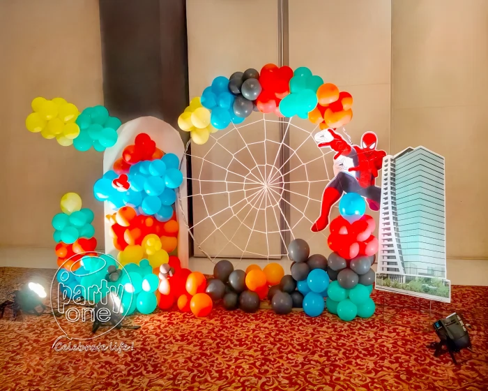 birthday Simple Spiderman Theme Birthday Balloon Decor