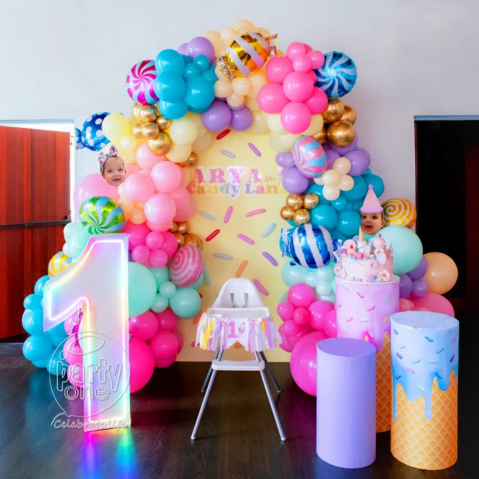 kids theme decorations Candy Theme First Birthday Decoration