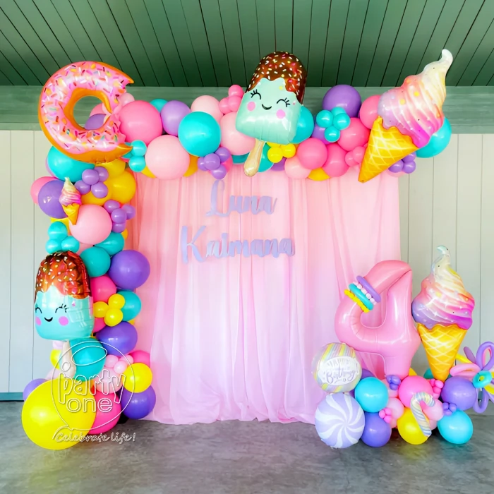 kids theme decorations Simple Candy Theme Birthday Wall Decoration