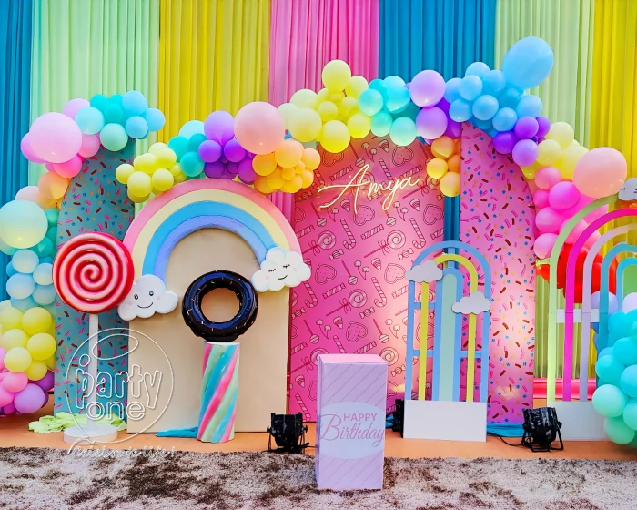 kids theme decorations Sweety Candy Theme Birthday Decoration