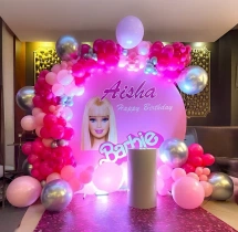 birthday Pink Barbie Theme Birthday Balloon Decor