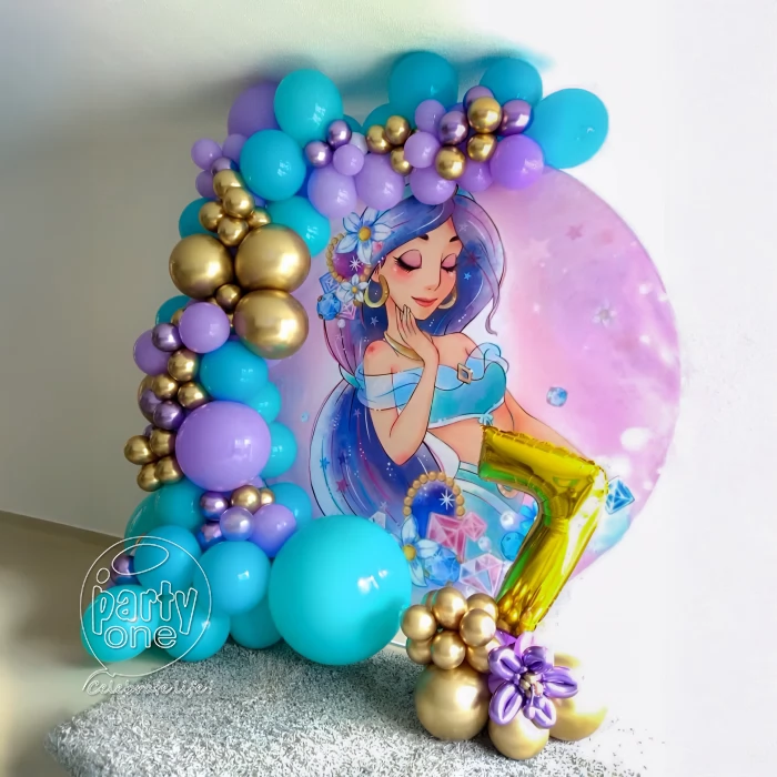 birthday Simple Princess Jasmine Theme Balloon Decoration