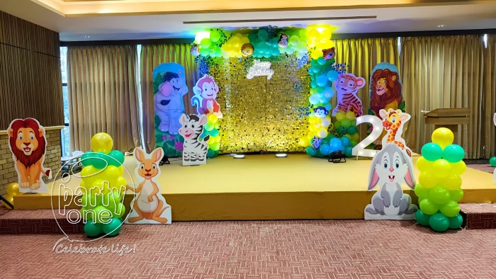 birthday Jungle Theme Birthday Stage Decoration