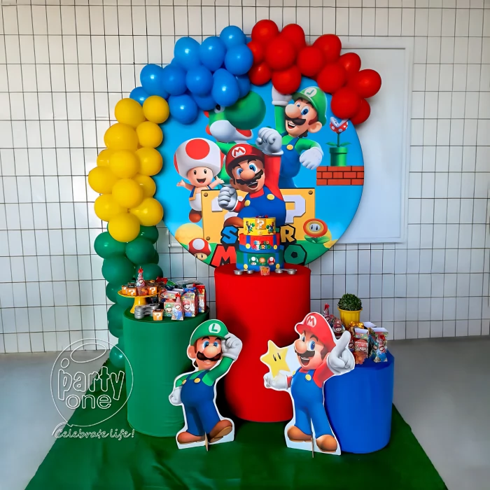 birthday Balloon Arch Mario Theme Birthday Decoration