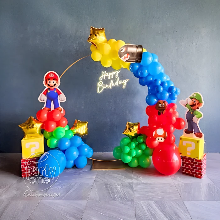 birthday Super Mario Theme Balloon Ring Decoration