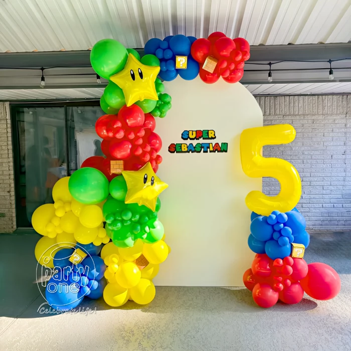 birthday Super Mario Theme Balloon Arch Decoration