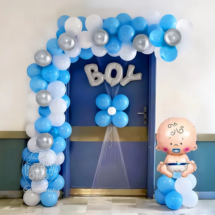 welcome baby decorations Welcome Baby Boy Arch Balloon Decor