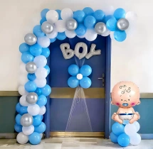 welcome baby decorations Welcome Baby Boy Arch Balloon Decor