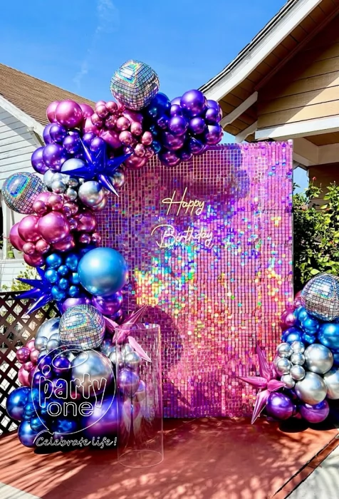 birthday Colour Pop Sequin Birthday Balloon Decoration