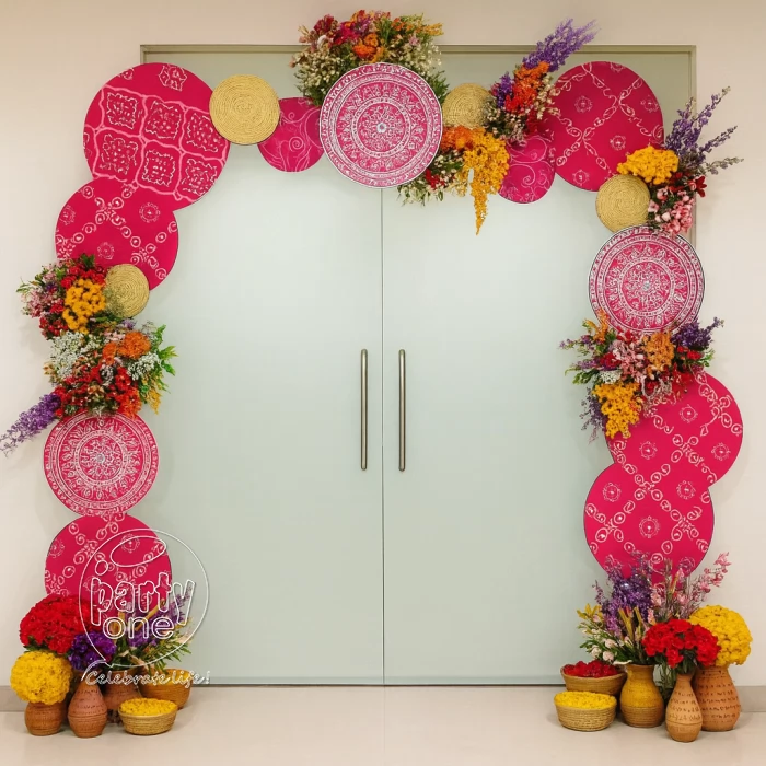 festival decorations Vibrant Floral Entrance Arch Decoration