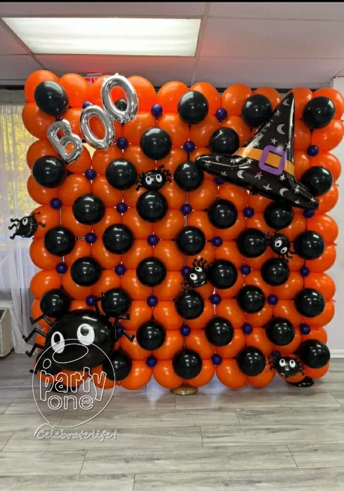 festival decorations Orange and Black Balloon Decoration