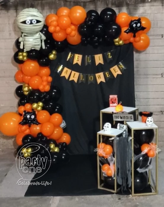 festival decorations Black and Orange Spooky Halloween Decor
