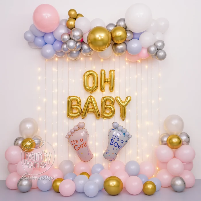 baby shower decorations Soft Colours Baby Shower Balloon Decoration