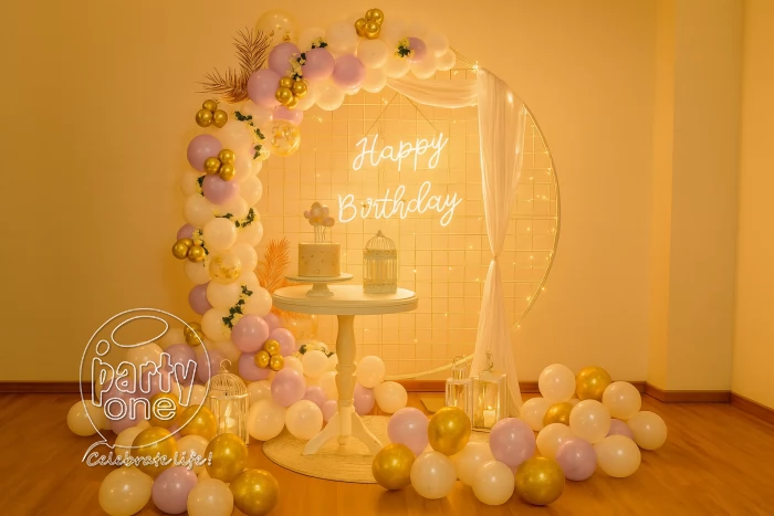 birthday Luxury Pastel Glow Birthday Balloon Decor