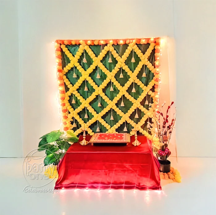 festival decorations Divine Marigold Puja Backdrop Decoration