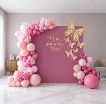 decorations Soft Pink Mothers Day Backdrop Decor