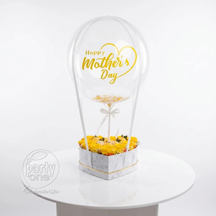 surprises Yellow Rose and Balloon Bouquet