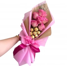 decorations Cute Flowers and Chocolate Bouquet