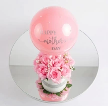 decorations Pink Rose and Balloon Bouquet