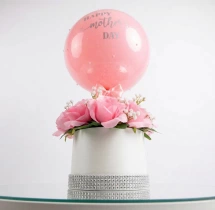 decorations Pink Rose and Balloon Bouquet