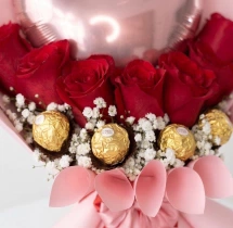 decorations Red Rose and Foil Balloon Bouquet