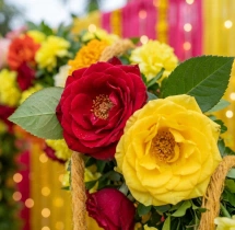 decorations Red Flower Haldi Ceremony Ring Decoration
