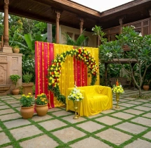 decorations Red Flower Haldi Ceremony Ring Decoration