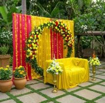 decorations Red Flower Haldi Ceremony Ring Decoration