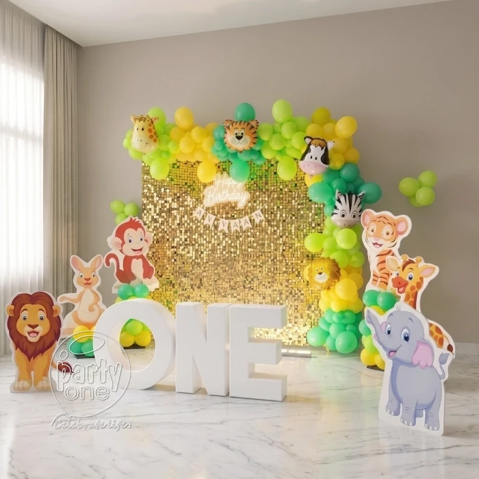birthday Sequin Jungle Theme Birthday Balloon Decoration