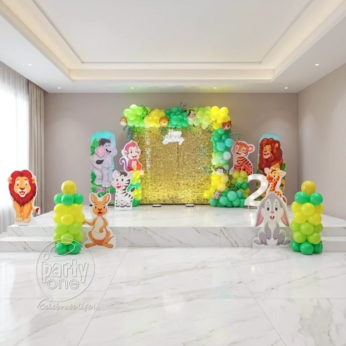 birthday Jungle Theme Birthday Stage Decoration