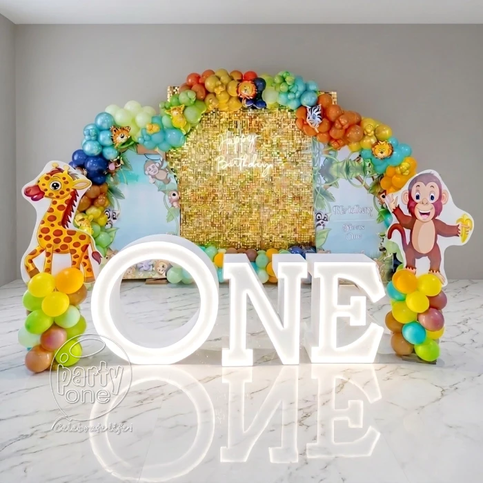 birthday Wild Jungle Sequin Theme Birthday Decoration