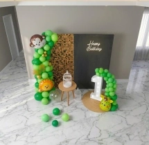 birthday Luxury Jungle Theme Green Hue Balloon Decor