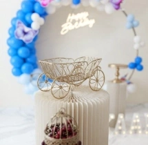 birthday Blue and White Butterfly Ring Decor