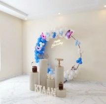 birthday Blue and White Butterfly Ring Decor