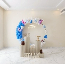 birthday Blue and White Butterfly Ring Decor