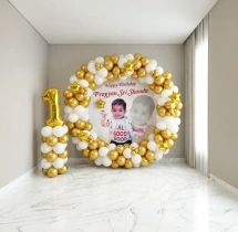 birthday Gold and White Baby Boy Ring Flex Decor