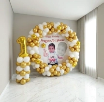 birthday Gold and White Baby Boy Ring Flex Decor