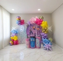 birthday K Pop Theme Balloon Backdrop Setup