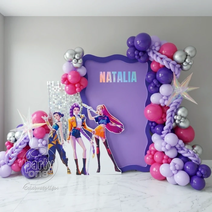 kids theme decorations K Pop Framed Birthday Balloon Backdrop