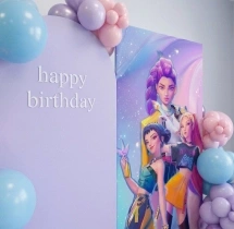 birthday K Pop Pastel Backdrop Decoration