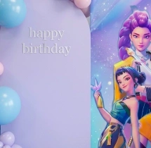 birthday K Pop Pastel Backdrop Decoration