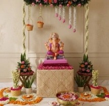 festival decorations Traditional Floral Ganeshotsav Decoration