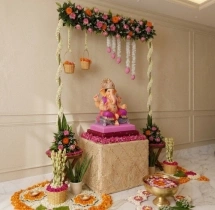 festival decorations Traditional Floral Ganeshotsav Decoration