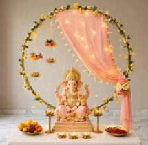 festival decorations Beautiful Floral Ring Ganeshotsav Decor