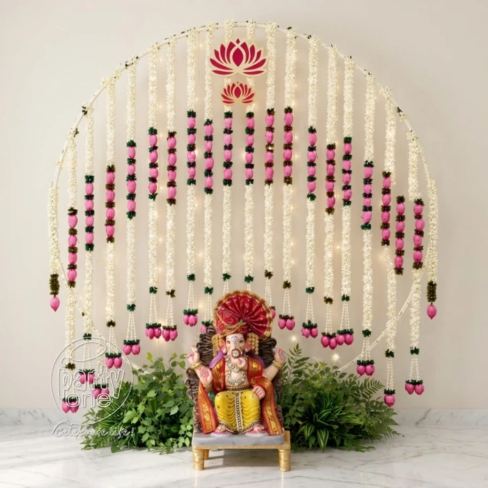 festival decorations Lotus Garland Ring Ganesh Chaturthi Decor